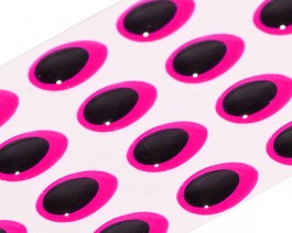 3D Epoxy Teardrop Eyes, Fluo Pink, 7 mm